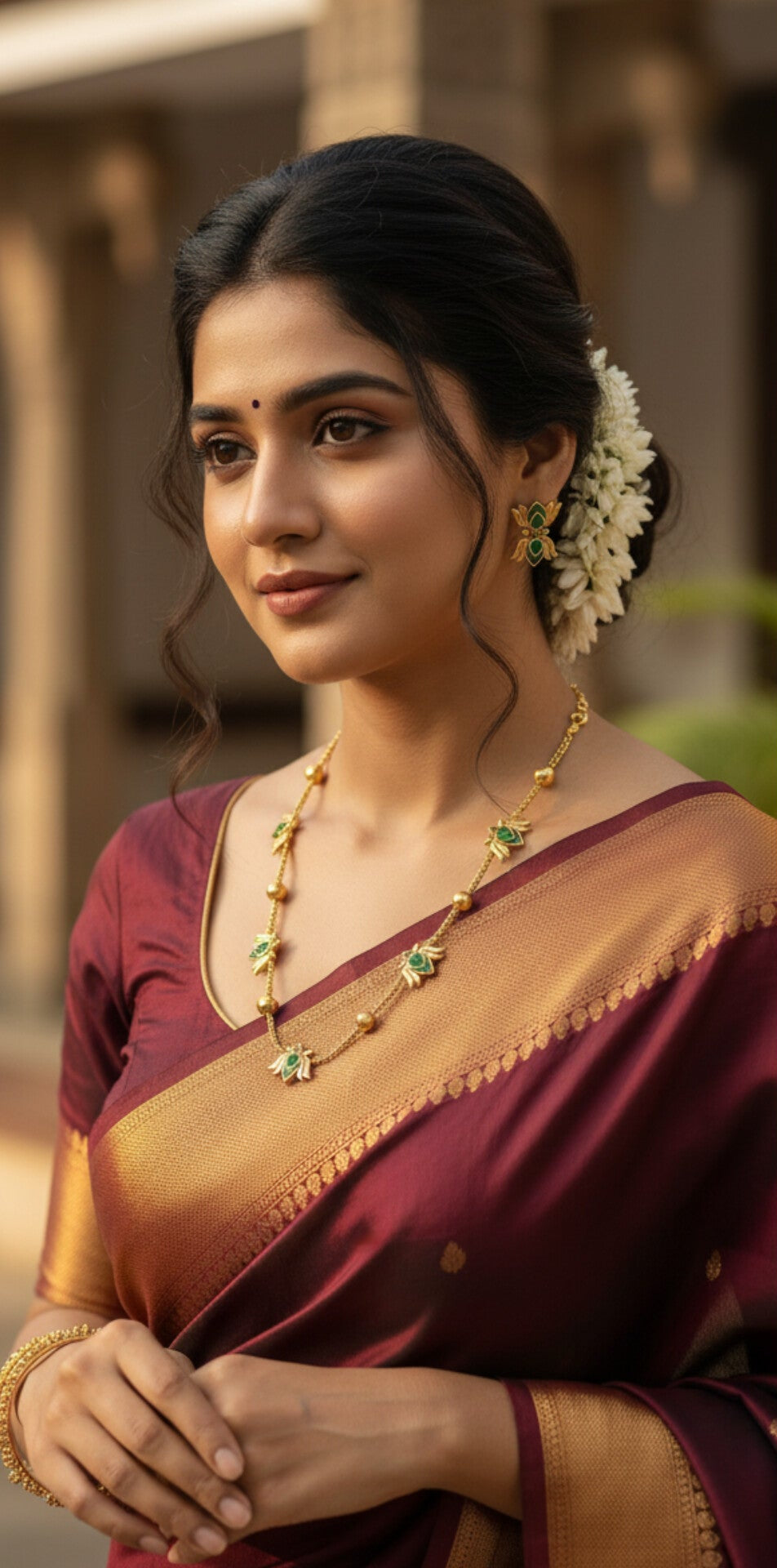 Lotus necklace with Earrings