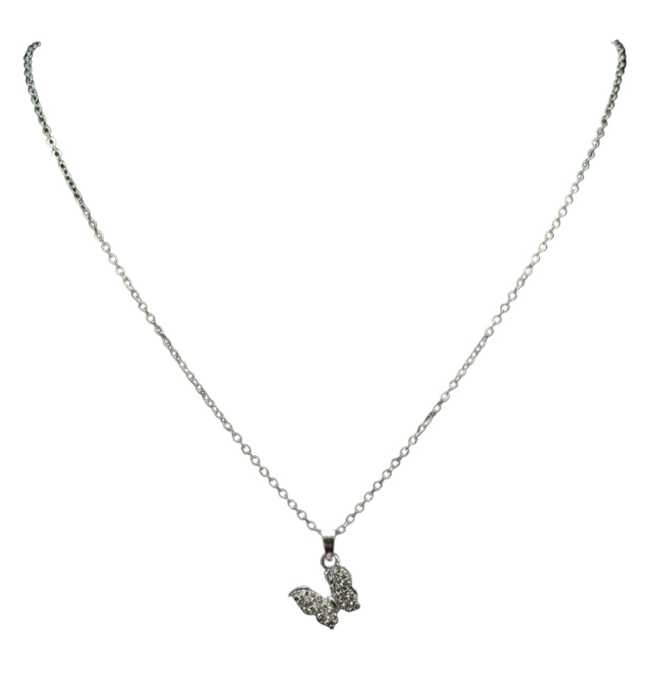 Silver Toned Butterfly necklace