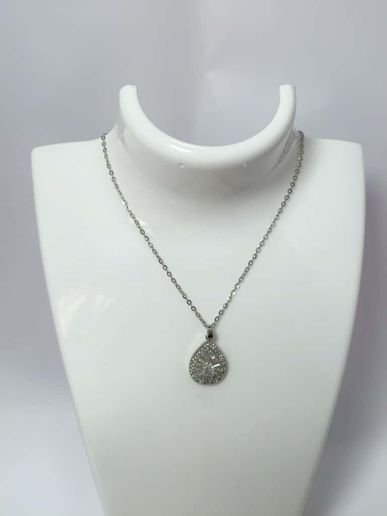 Sparkling Teardrop Crystal Pendant Necklace