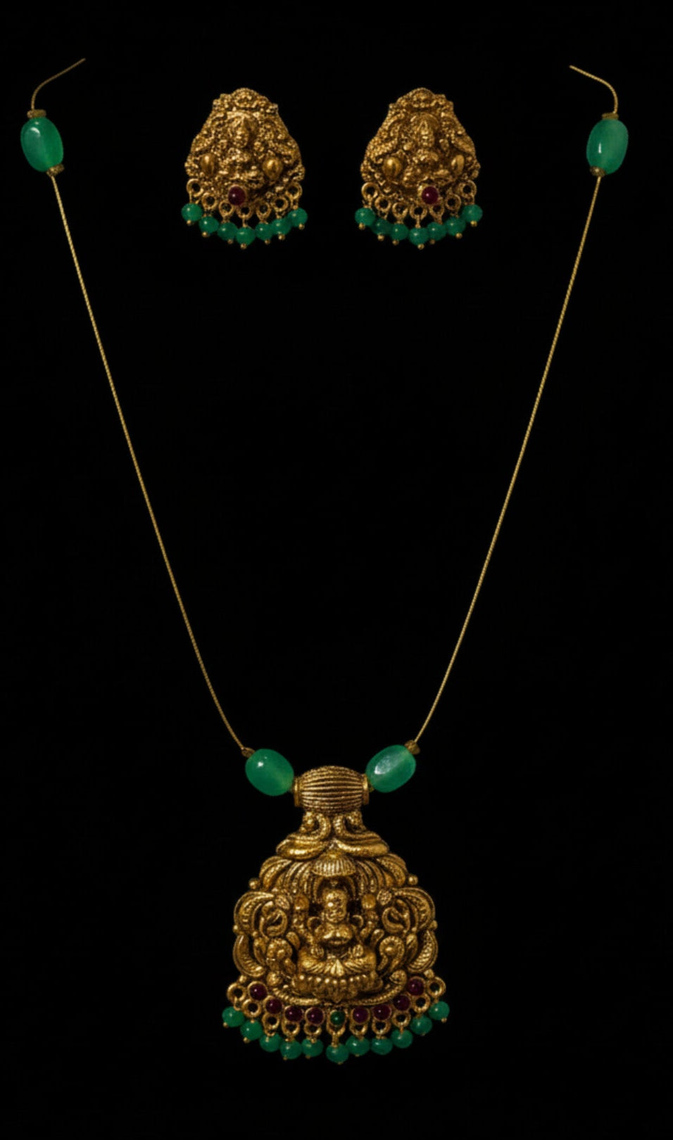 Antique Lakshmi Invisible Short Neck set Gold plated