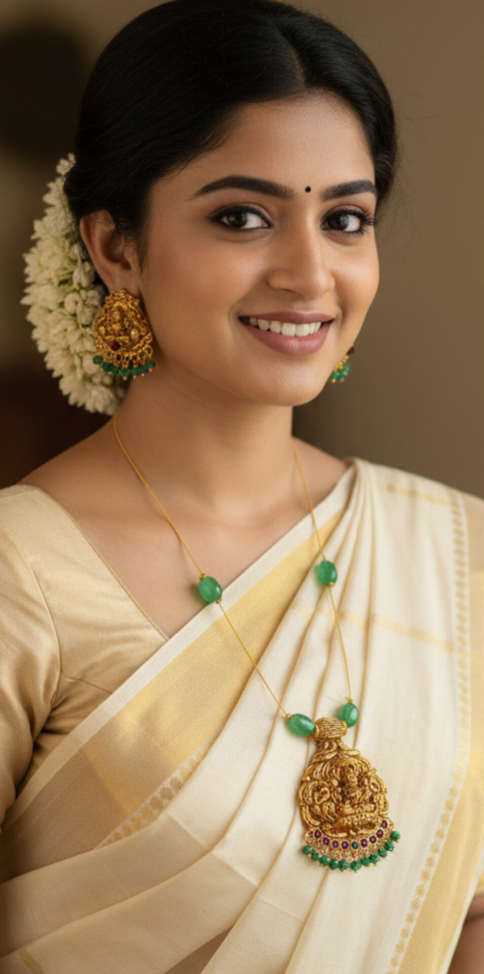 Antique Lakshmi Invisible Short Neck set Gold plated