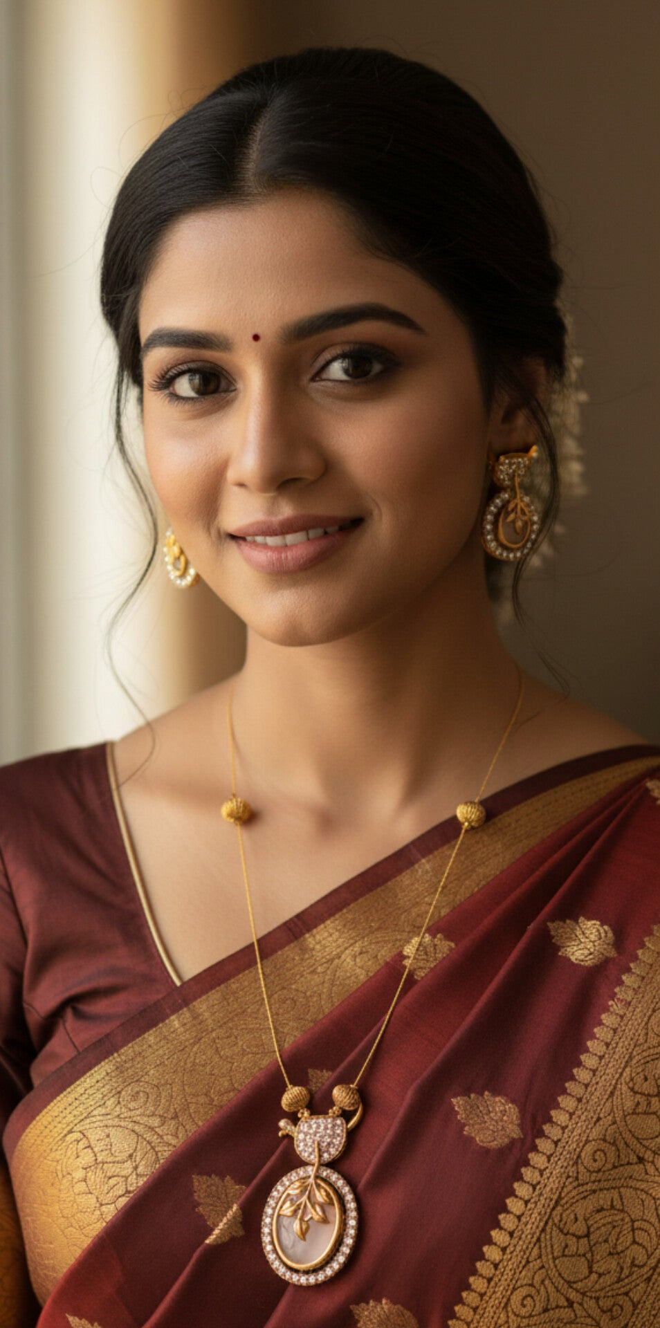 Gold plated AD Stone Invisible Necklace with Earrings