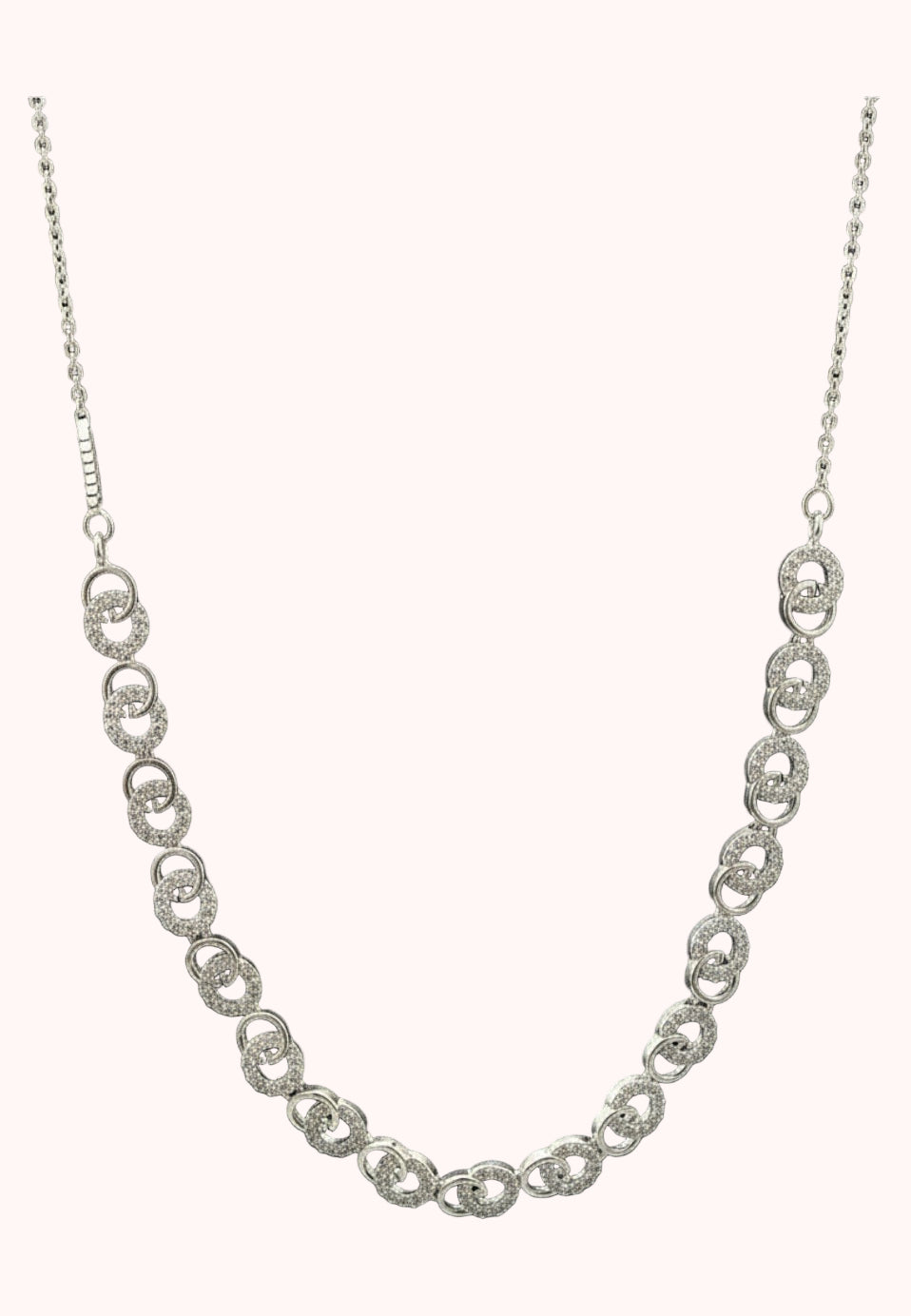 Rose stones Silver Plated Western Shimmering Necklace